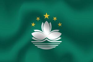 Flat Illustration of Macau flag. Macau national flag design. Macau wave flag. vector