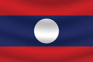 Flat Illustration of Laos national flag. Laos flag design. Laos wave flag. vector