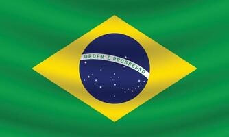 Flat Illustration of Brazil flag. Brazil national flag design. Brazil wave flag. vector