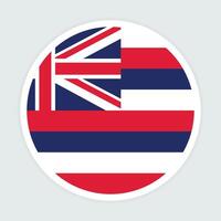 Hawaii state flag vector icon design. Hawaii state circle flag. Round of Hawaii flag.