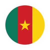 Cameroon national flag vector icon design. Cameroon circle flag. Round of Cameroon flag.