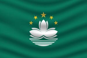 Flat Illustration of Macau flag. Macau national flag design. Macau wave flag. vector