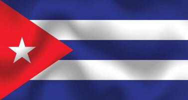 Flat Illustration of Cuba national flag. Cuba national flag design. Cuba wave flag. vector