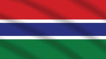 Flat Illustration of Gambia national flag. Gambia flag design. Gambia Wave flag. vector