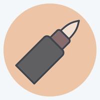 Icon Bullet. related to Military And Army symbol. color mate style. simple design illustration vector