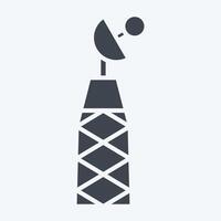 Icon Signal Tower. related to Military And Army symbol. glyph style. simple design illustration vector