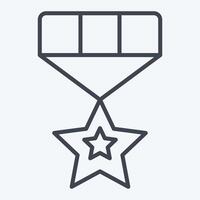 Icon Rank Badge. related to Military And Army symbol. line style. simple design illustration vector