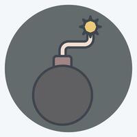 Icon Bomb. related to Military And Army symbol. color mate style. simple design illustration vector