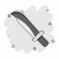 Icon Knife. related to Military And Army symbol. comic style. simple design illustration vector