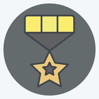 Icon Rank Badge. related to Military And Army symbol. color mate style. simple design illustration vector