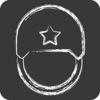 Icon Army Helmet. related to Military And Army symbol. chalk Style. simple design illustration vector