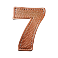 AI generated Number 7 made from leather png