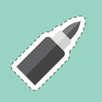 Sticker line cut Bullet. related to Military And Army symbol. simple design illustration vector