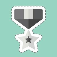 Sticker line cut Rank Badge. related to Military And Army symbol. simple design illustration vector