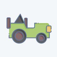 Icon Army Jeep. related to Military And Army symbol. doodle style. simple design illustration vector