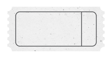 White ticket isolated with paper texture for mockups png