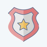 Icon Protection Shield. related to Military And Army symbol. doodle style. simple design illustration vector