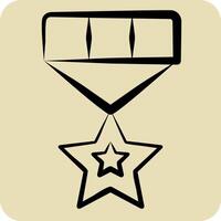 Icon Rank Badge. related to Military And Army symbol. hand drawn style. simple design illustration vector