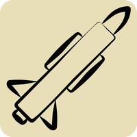 Icon Missile. related to Military And Army symbol. hand drawn style. simple design illustration vector