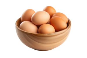 ai generado cuenco de huevos. un cuenco lleno con Fresco huevos. png