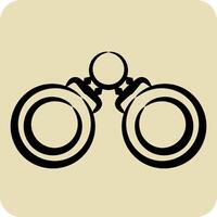 icono binocular. relacionado a militar y Ejército símbolo. mano dibujado estilo. sencillo diseño ilustración vector