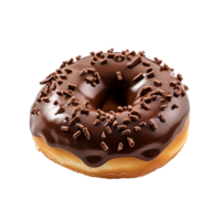 AI generated Chocolate donut png isolated on transparent background