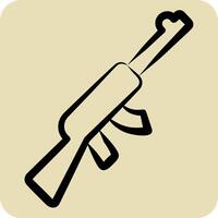 Icon Rifle Gun. related to Military And Army symbol. hand drawn style. simple design illustration vector