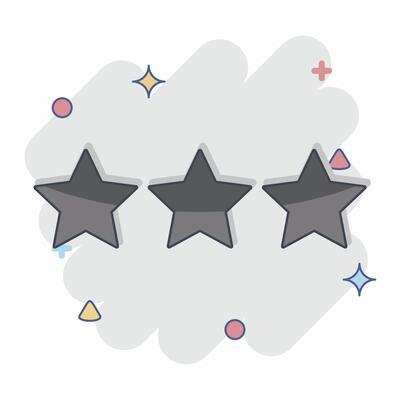 Icon Star Rank. related to Military And Army symbol. comic style. simple design illustration
