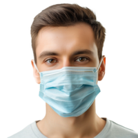 AI generated Man wear face mask png isolated on transparent background