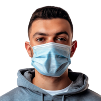 AI generated Man wear face mask png isolated on transparent background