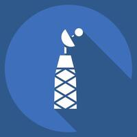 Icon Signal Tower. related to Military And Army symbol. long shadow style. simple design illustration vector