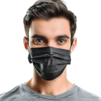 AI generated Man wear face mask png isolated on transparent background