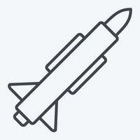 Icon Missile. related to Military And Army symbol. line style. simple design illustration vector