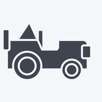 Icon Army Jeep. related to Military And Army symbol. glyph style. simple design illustration vector