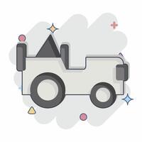 Icon Army Jeep. related to Military And Army symbol. comic style. simple design illustration vector