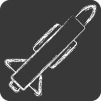 icono misil. relacionado a militar y Ejército símbolo. tiza estilo. sencillo diseño ilustración vector