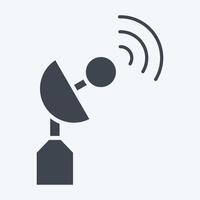 Icon Satellite Dish. related to Military And Army symbol. glyph style. simple design illustration vector