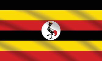 Flat Illustration of Uganda flag. Uganda national flag design. Uganda Wave flag. vector