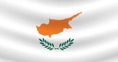 Flat Illustration of Cyprus national flag. Cyprus flag design. Cyprus Wave flag. vector