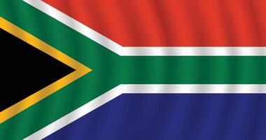 Flat Illustration of the South Africa flag. South Africa national flag design. South Africa Wave flag. vector