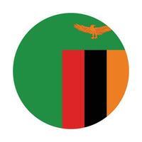 Zambia national flag vector icon design. Zambia circle flag. Round of Zambia flag.