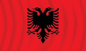 plano ilustración de Albania nacional bandera. Albania bandera diseño. Albania ola bandera. vector