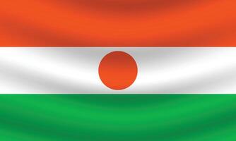 Flat Illustration of Niger national flag. Niger flag design. Niger Wave flag. vector