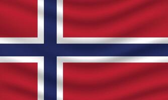 Flat Illustration of Norway national flag. Norway flag design. Norway Wave flag. vector