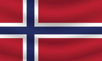 Flat Illustration of Norway national flag. Norway flag design. Norway Wave flag. vector