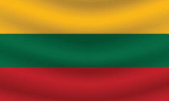 Flat Illustration of Lithuania national flag. Lithuania flag design. Lithuania Wave flag. vector