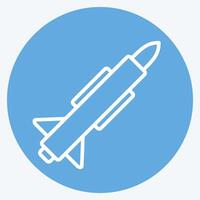 icono misil. relacionado a militar y Ejército símbolo. azul ojos estilo. sencillo diseño ilustración vector