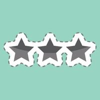 Sticker line cut Star Rank. related to Military And Army symbol. simple design illustration vector