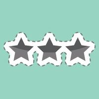 Sticker line cut Star Rank. related to Military And Army symbol. simple design illustration vector