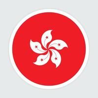 Hong Kong national flag vector icon design. Hong Kong circle flag. Round of Hong Kong flag.